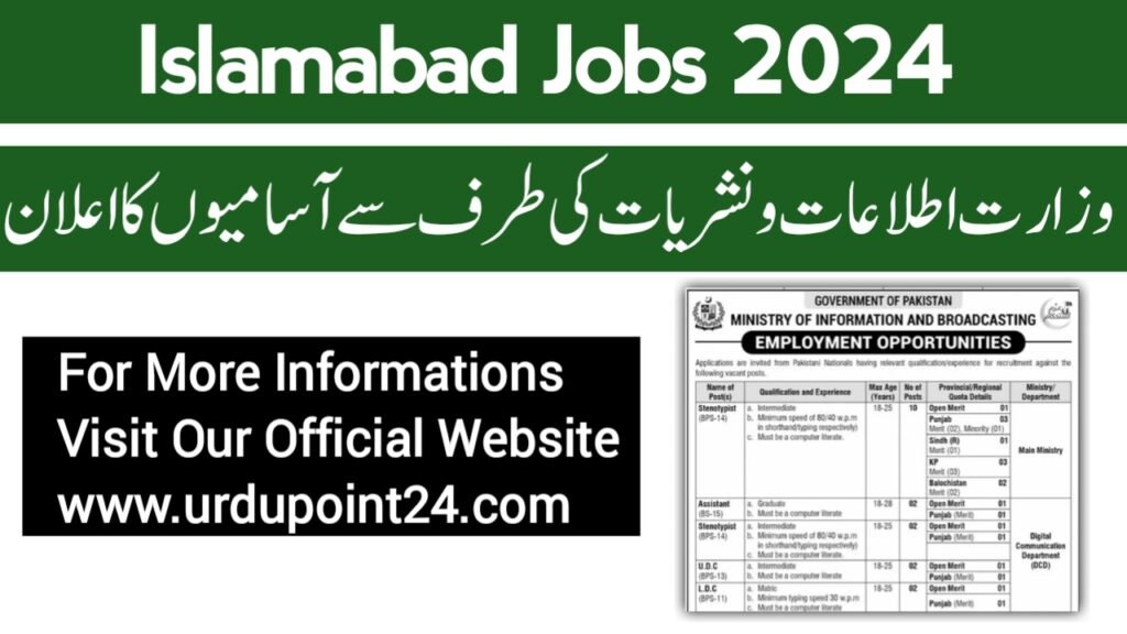 Latest Ministry of Information and Broadcasting Jobs 2024