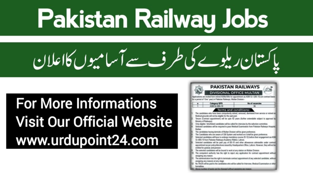 Latest Pakistan Railways Management Posts Multan 2024